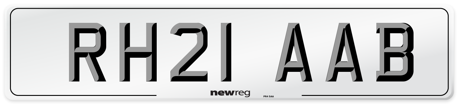 RH21 AAB Number Plate from New Reg
